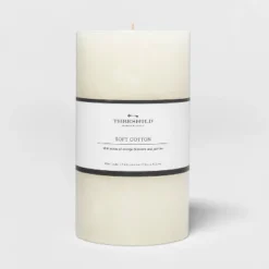 Pillar Candle Soft Cotton White - Threshold™ -Best Home Decoration GUEST e33e65cc 6e9c 4c2e 826e d6c186eac650