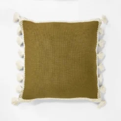 Woven Frame Square Throw Pillow With Side Tassels - Threshold™ Designed With Studio McGee -Best Home Decoration GUEST f0a5608e 34a9 4fe1 b492 5b1a9e62ecd1