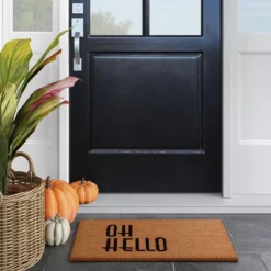 1'6"x2'6" Oh Hello Doormat Natural - Threshold™
