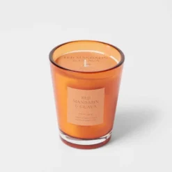 Colored Vase Glass With Dustcover Mandarin & Guava Candle Orange - Threshold™ -Best Home Decoration GUEST f690da26 0feb 4a9d 8634 caaa1172c9d3