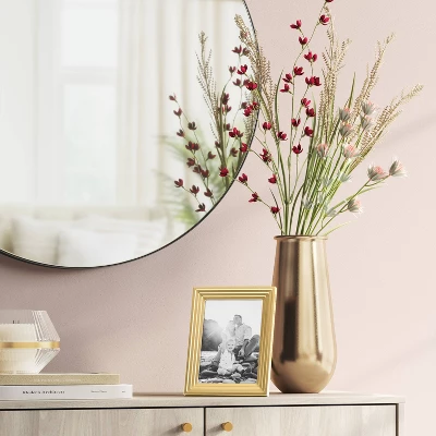 5"x7" Metal Table Picture Frame Plated Brass - Threshold™ 3 5"x7" Metal Table Picture Frame Plated Brass - Threshold™