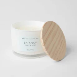 Wood Lidded Glass Wellness Balance Candle - Threshold™ -Best Home Decoration GUEST fbf4e691 6384 46b1 b2cf 2f7911b02ec8